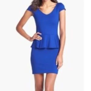Cobalt Peplum Dress by Amanda Uprichard